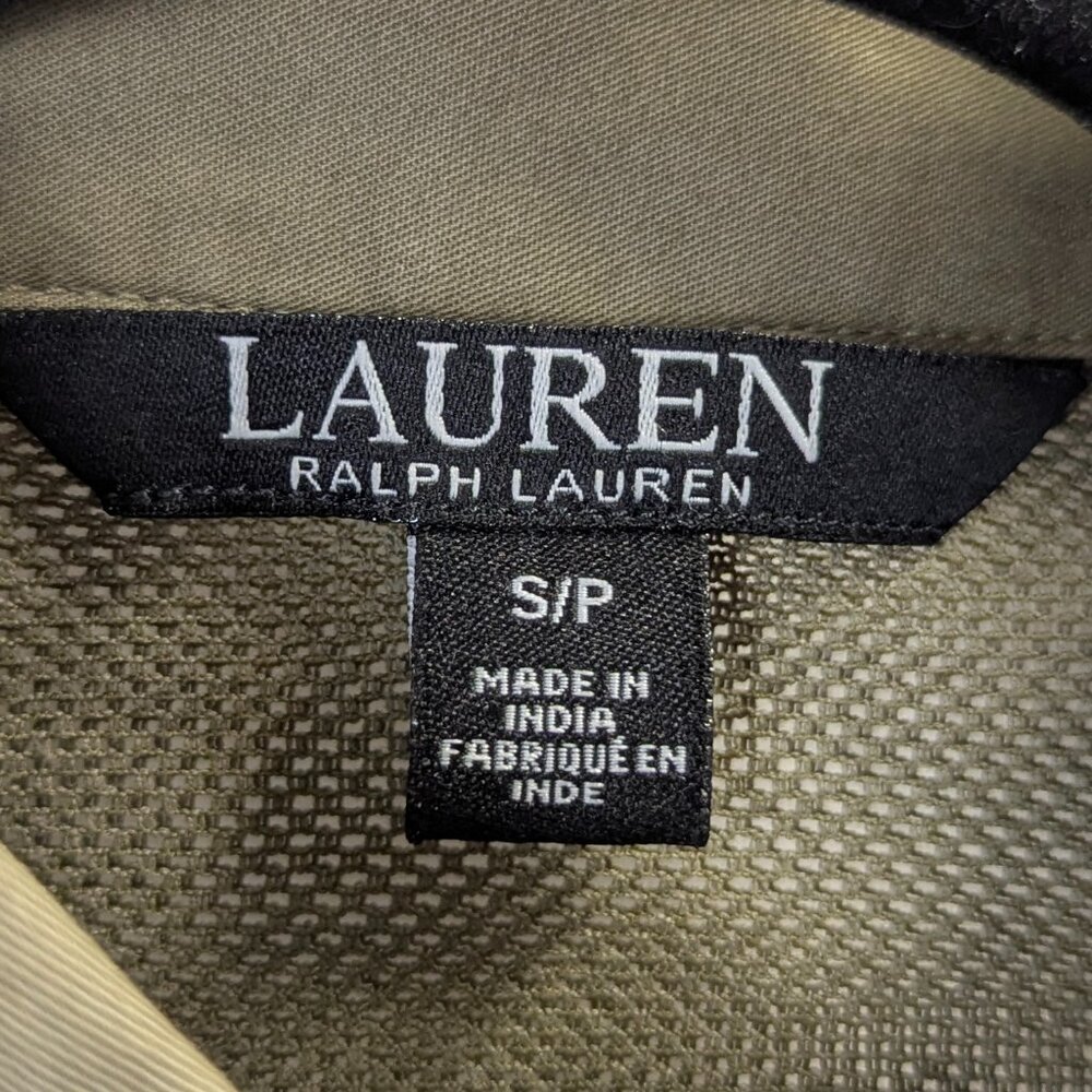 Ralph Lauren Size Small Army Green Sheer Netted Button Down Blouse - Picture 5 of 12